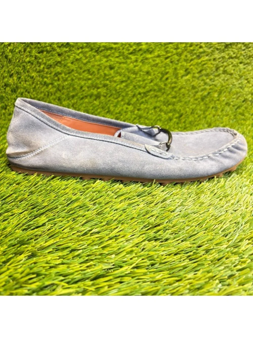 Coach Collapsible Heel Driver Mens Size 10 Blue Gum Classic Slip On Loafer Shoes